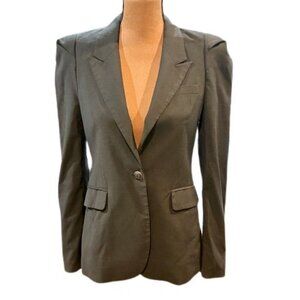 Zara Single Button Closure Notched Lapel Black Blazer with 2 Front Pockets – SM